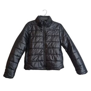 Black Puffer Jacket Women's Size Medium Basic Winter Neutral Coat Like New
